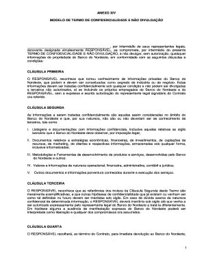 Fillable Online MODELO DE TERMO DE CONFIDENCIALIDADE E NO DIVULGAO Fax ...