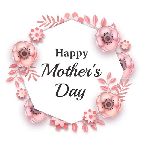 Mothers Day Floral PNG Image, Mothers Day Paper Cut Floral Pink Border ...