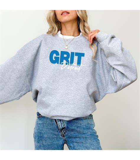 Womens Detroit Lions Sweatshirt, Detroit Lions Crewneck, Detroit GRIT ...