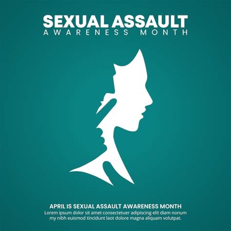 Sexual assault awareness month design with a silhouette of a woman and ...