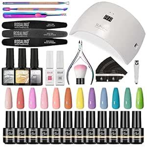 Buy Semi-permanent nail kit, ROSALIND Gel nail kit with 36W UV LED Nail ...
