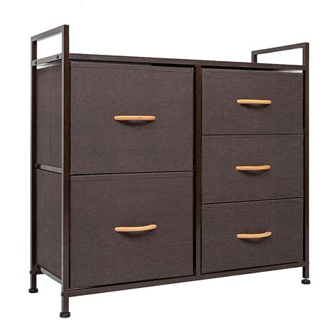 Crestlive Products Dresser storage tower Light Gray 5-Drawer Standard ...