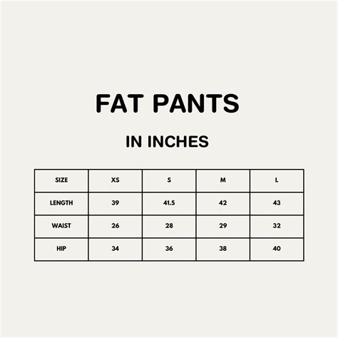 FAT PANTS Size Guide – BurgerBae