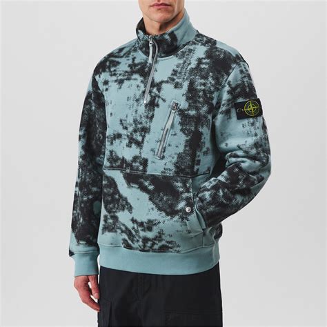 STONE ISLAND | Camouflage quarter Zip Sweatshirt | Men | 1/4 Zip Fleece ...
