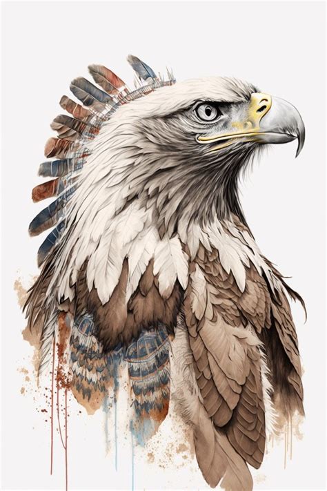 Eagle with Feathers Painting