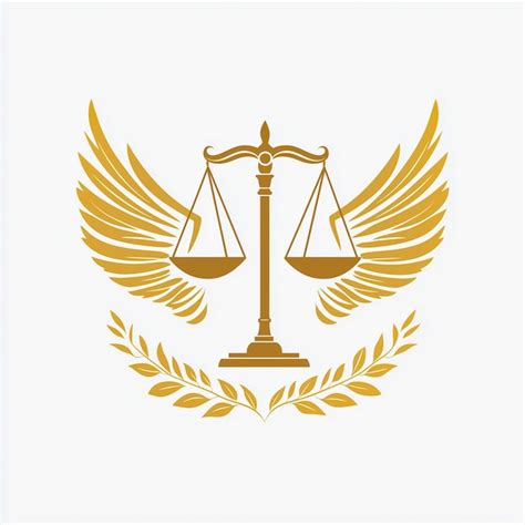 Golden scales of justice with wings in a minimalist logo design ...
