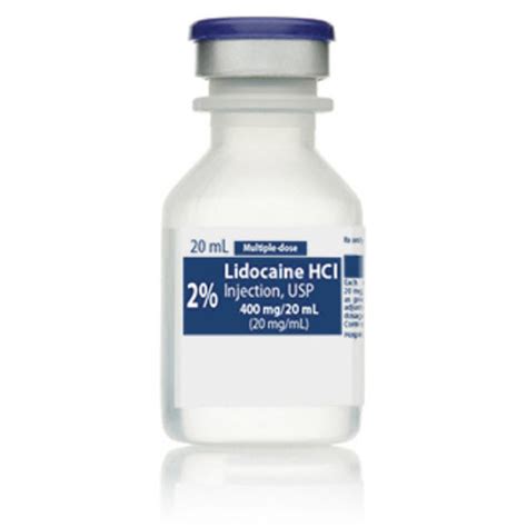 Lidocaine 2%, 20mg/mL, 5mL Vial | Bound Tree