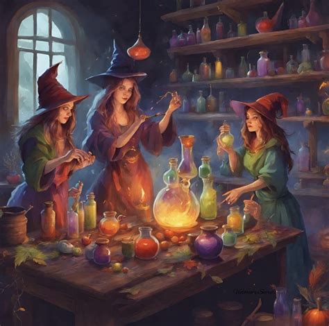 Witches brew Halloween potions art | Beautiful dark art, Witch pictures ...