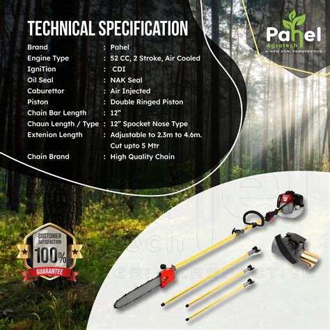 Pahel Petrol 52 CC Pole Pruner 5 Meter length – Pahel Agrotech