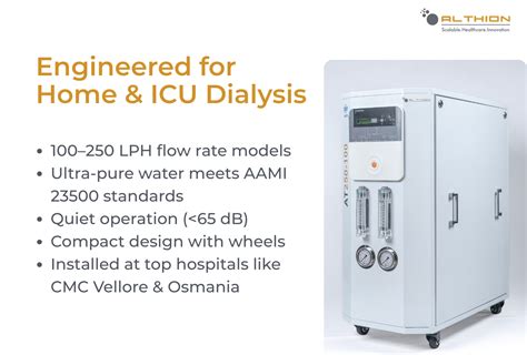 AT250 Series – 100/250 LPH Portable RO Systems for Home & ICU Dialysis ...
