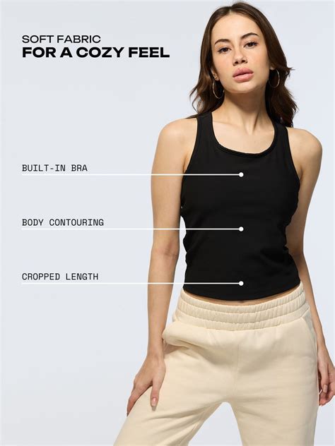 Black Tank Us Later Cropped – CAVA Athleisure Pvt Ltd