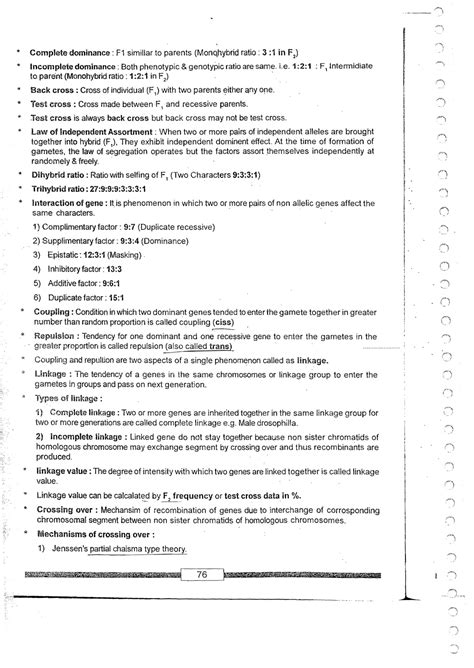Principles of Genetics - Short Notes
