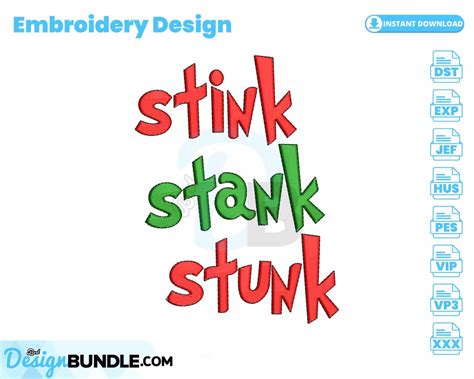 Stink Stank Stunk Embroidery Design Instant Download » BestDesignBundle
