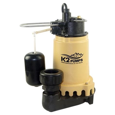 K2 Pumps 3/4 HP Cast Iron Submersible Sump Pump with Quick Connect ...