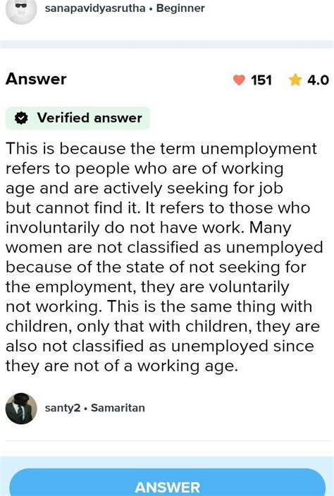 Many women and children who are not working are not called unemployed ...