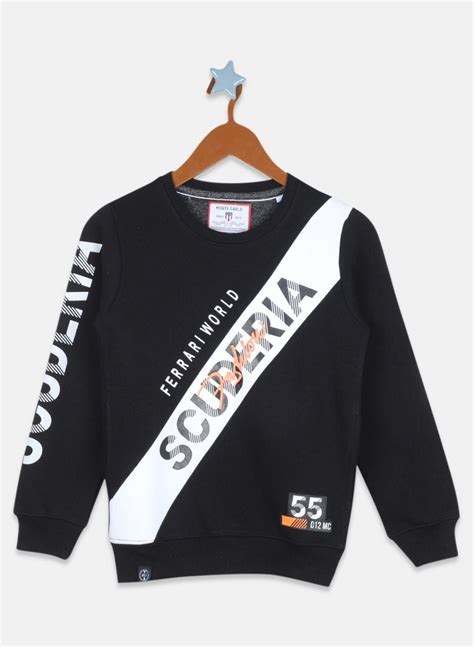 Buy Boys Black Printed Sweatshirt Online in India - Monte Carlo