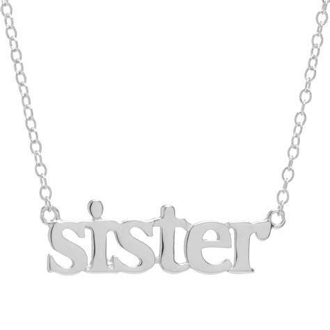 Athra NJ Inc Sterling Silver 16" "Sister" Necklace