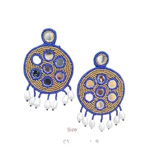 Buy My Handicraft India Store Handmade Embroidery Beads Earrings for ...
