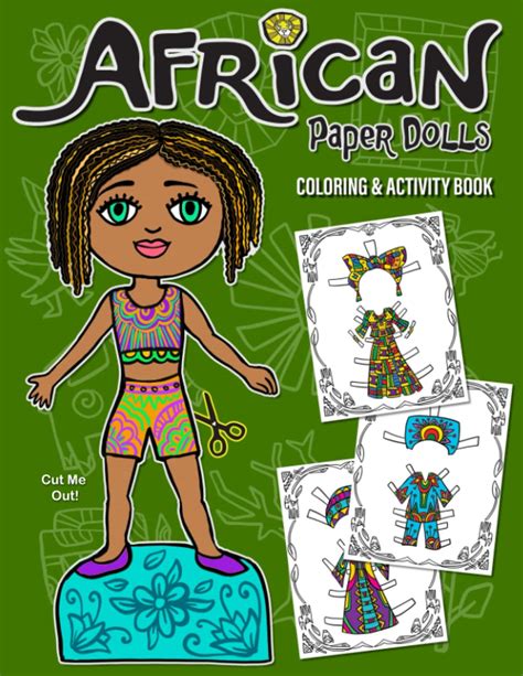 Buy African Paper Dolls Coloring and Activity Book: Cut, color and ...