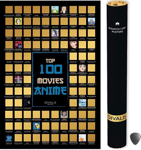 Top 100 Anime Movies Scratch off Poster - Large India | Ubuy