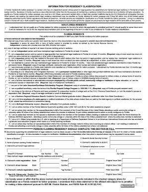 Fillable Online uwf information for residency classification uwf Fax ...