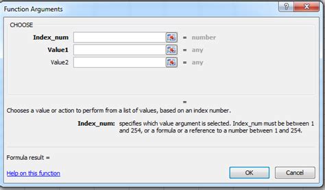 Choose Function In Excel