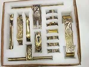 KT Hardware Solutions Premium Brass Door Kit Unique Peacock Design (8 ...