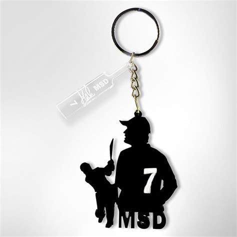 UNIQUE MINIATURE,MS Dhoni Acrylic Keychain with Signature Bat – Cricket ...