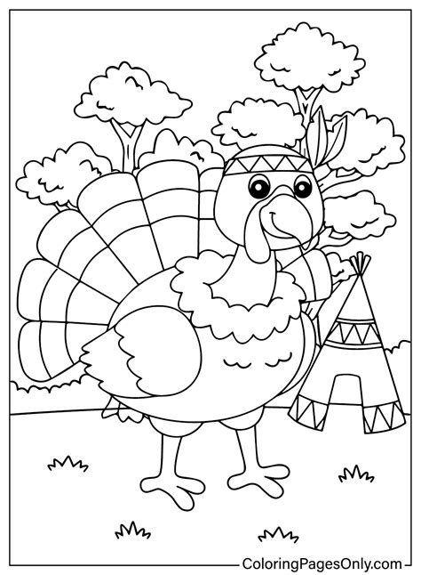 Funny Turkey Coloring Page