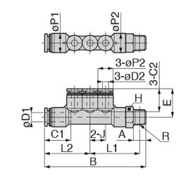 for General Piping, Tube Fitting Branch Triple | PISCO | MISUMI India