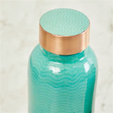 Buy Tropical Retreat Blue Printed Copper Bottle - 900 + 600 ml - Set of ...