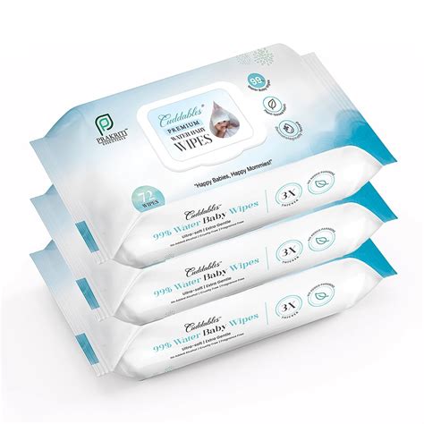 Buy Cuddables 99% Premium Water Baby Wipes (216 Wipes) | Plant-Based ...