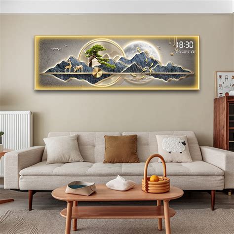 Scenic Deer Landscape LED Wall Art with Digital Clock – Kalasaar decor