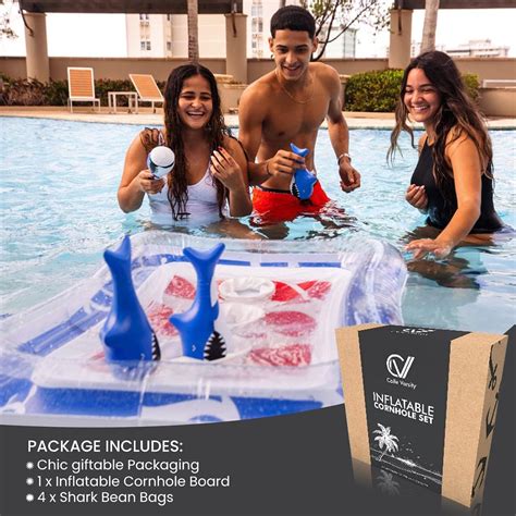 Buy Calle Varsity Pool Cornhole Game -Inflatable Summer Pool Games ...