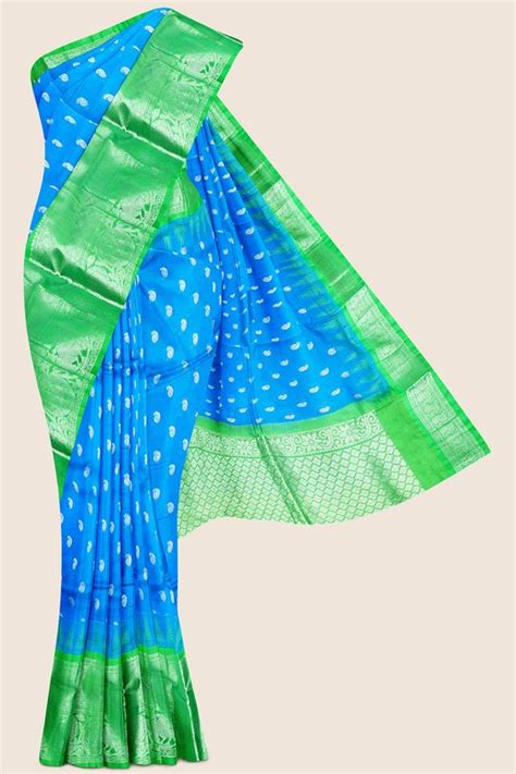 Pure Mangalagiri Pattu Doriya With Leaf Butti With Gap Border Maroon ...