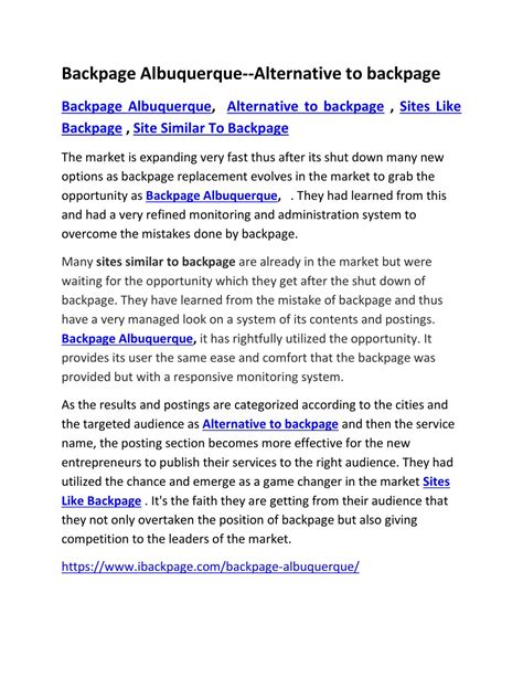 PPT - Backpage Albuquerque--Alternative to backpage PowerPoint ...