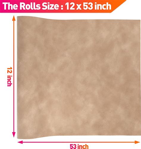 Buy Funcolor Frosted Faux Leather Roll: 12x52 Inch Apricot Brown Soft ...