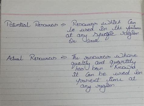 what are potential and actual resources. Give examples.No Google!nhi ...