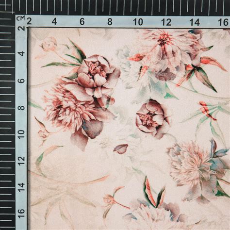 Pastel Pink Floral Digital Print American Crepe Fabric – Fabcurate