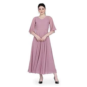 Buy Eavan Women Dusty Pink Maxi Dress EA4018 at Amazon.in