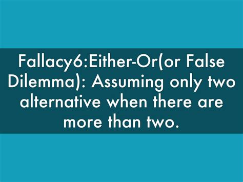 Image result for Either or Fallacy Example
