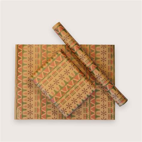 Packmate Gift Wrapping Paper (Pack of 4 Sheets) Made of 100% Recycled ...
