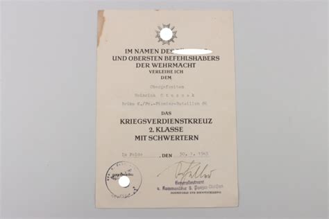 ratisbon's | Urkunde zum Kriegsverdienstkreuz 2. Kl. mit X eines ...