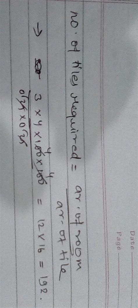 How many square tiles each side o.25m will be required to pave the ...