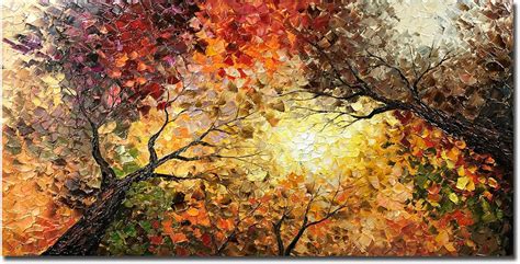 Buy tiancheng Art,24x48 Inch Modern Hand-Painted Tree Art Oil Painting ...