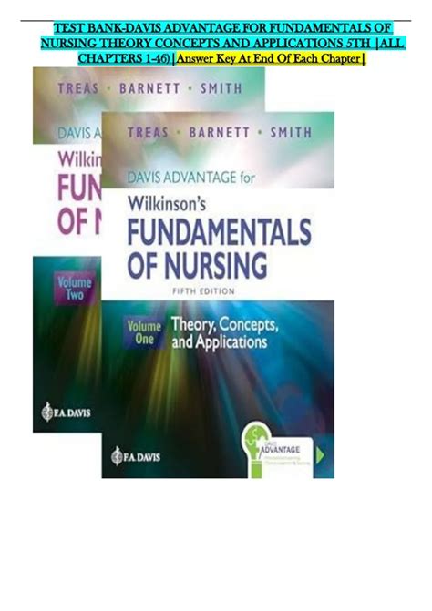 TEST BANK-DAVIS ADVANTAGE FOR WILKINSON'S FUNDAMENTALS OF NURSING ...