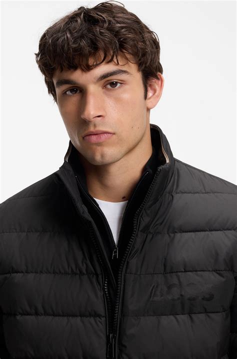 BOSS - Water-repellent jacket with logo detail - Black