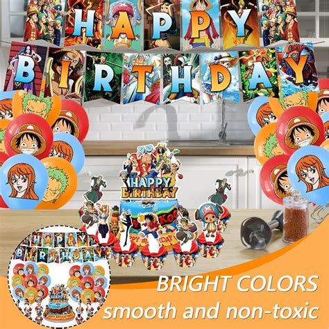 33 pcs One Piece Birthday Decoration Anime Theme Party Decorations for ...
