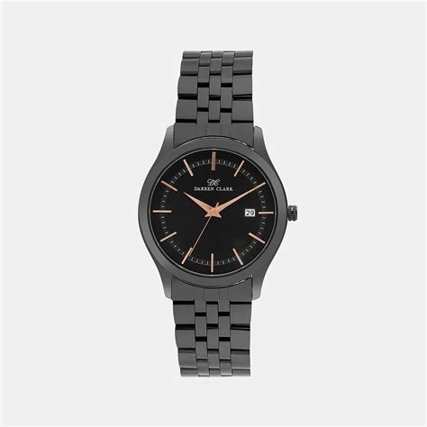 Darren Clark Men Black Stainless Steel Watch 1003F-M0404 – Just In Time