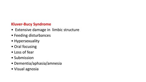 Kluver And Bucy Syndrome